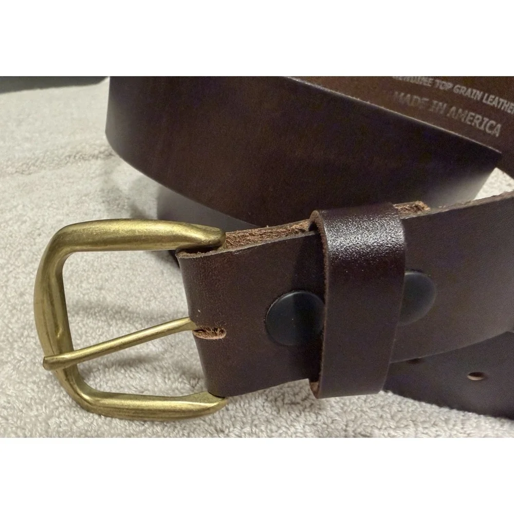 Country General Store CGS Mens Leather Belt Size 42 Brown Western Made in USA